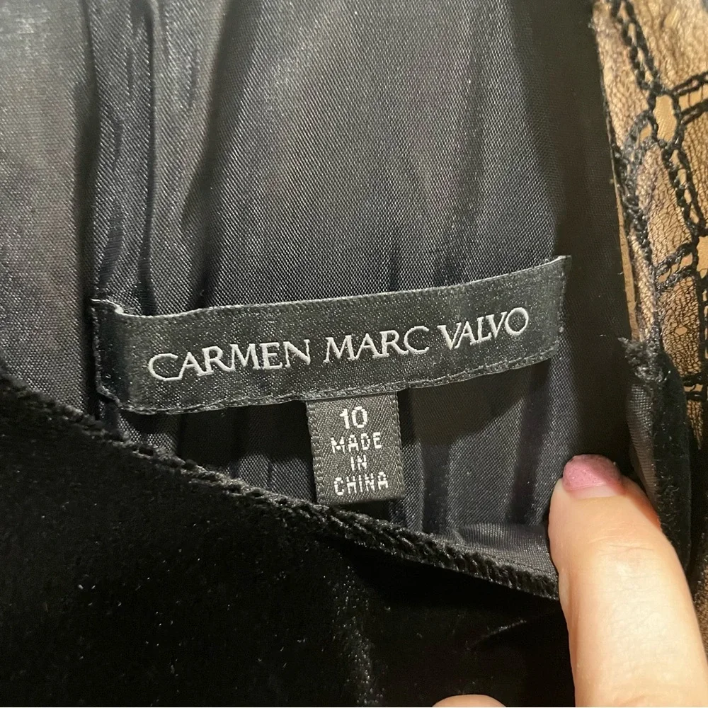 Carmen Marc Valvo A Line Sleeveless Mini Dress Blue Size 10 - Picture 7 of 8